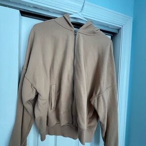 Light brown zip up hoodie